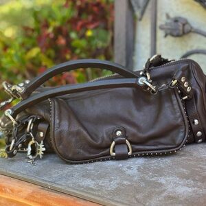 Juicy Couture Brown and Silver Satchel with Slouchy Design